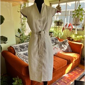 Button front linen dress by Calvin Klein size 2